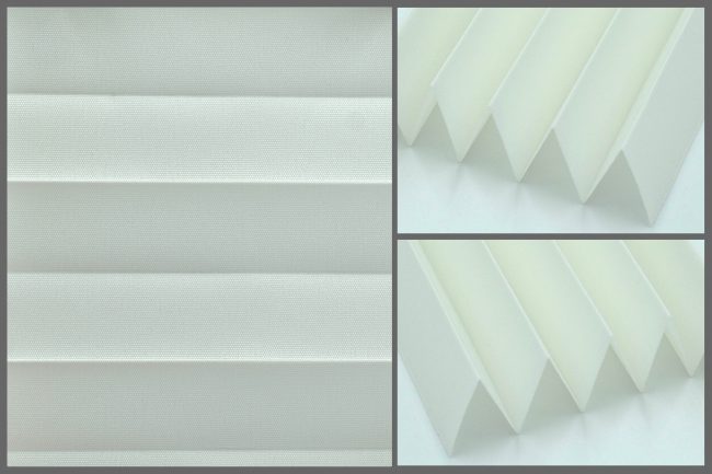 Tkanina do zasłon plisowanych WARNA 100 – elegancja i funkcjonalność Biała tkanina do zasłon okiennych typu plisa