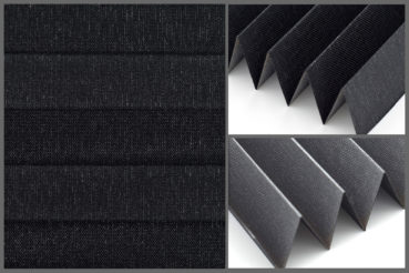 Tkanina plisowana Allegro Pearl 10462 w kolorze czarnym – materiał do zasłon okiennych z eleganckim połyskiem.