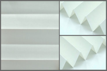 Tkanina plisowana Allegro Pearl 7702 w kolorze białym – materiał do zasłon okiennych z eleganckim połyskiem.