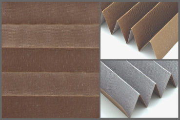 Tkanina plisowana Allegro Pearl 7706 w kolorze jasnobrązowym – materiał do zasłon okiennych z eleganckim połyskiem.