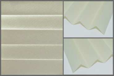 Tkanina Crepe Metalic P-301 w kolorze kremowym - nowoczesna tkanina do plis o wysokiej przezierności