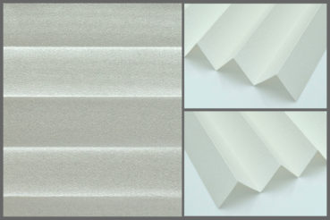 Tkanina Crepe Metalic P-307 w kolorze białym - nowoczesna tkanina do plis o wysokiej przezierności