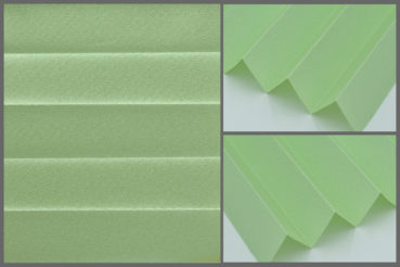 Tkanina Crepe Metalic P-311 w kolorze jasnozielonym- nowoczesna tkanina do plis o wysokiej przezierności