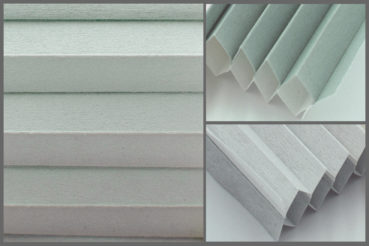 Tkanina plisowana Disco 8153 w kolorze ciemnożółtym – materiał do zasłon okiennych o strukturze plastra miodu.