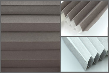 Tkanina plisowana Disco 8157 w kolorze ciemnoszarym – materiał do zasłon okiennych o strukturze plastra miodu.