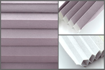 Tkanina plisowana Disco 8159 w kolorze jasnofioletowym – materiał do zasłon okiennych o strukturze plastra miodu.