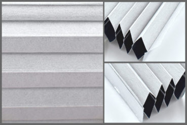 Tkanina plisowana Disco Blo 9201 w kolorze jasnoszarym – materiał do zasłon okiennych o strukturze plastra miodu