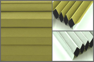 Tkanina plisowana Disco Blo 9203 w kolorze jasnozielonym – materiał do zasłon okiennych o strukturze plastra miodu