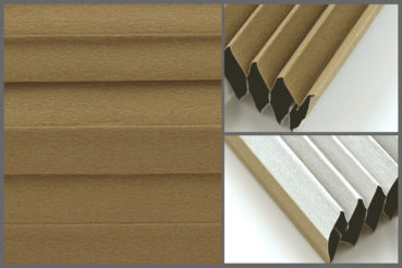 Tkanina plisowana Disco Blo 9204 w kolorze jasnobrązowym – materiał do zasłon okiennych o strukturze plastra miodu