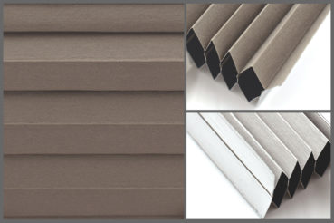 Tkanina plisowana Disco Blo 9207 w kolorze ciemnobeżowym – materiał do zasłon okiennych o strukturze plastra miodu