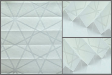 Tkanina plisowana Memphis 9700 z nietypowym wzorem i przepuszczającą światło strukturą