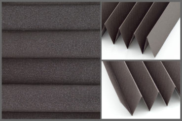  Tkanina plisowana Metallic 7358 z zaciemniającą strukturą w kolorze brązowym i srebrzystym tyłem odbijającym promienie słoneczne