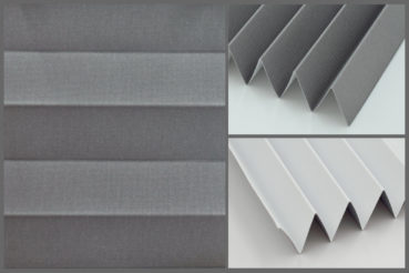 Tkanina plisy Moon Blo 10242 w kolorze jasnoszarym - materiał plisowany z powłoką gumowaną