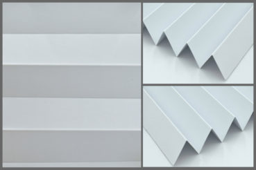 Tkanina plisy Moon Blo 7639 w kolorze białym - materiał plisowany z powłoką gumowaną