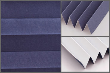 Tkanina plisy Moon Blo 7647 w kolorze ciemnogranatowym - materiał plisowany z powłoką gumowaną