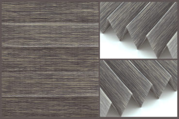 Tkanina plisowana Prato 10749 o delikatnej strukturze i przepuszczająca światło w kolorze szarobrązowym.	