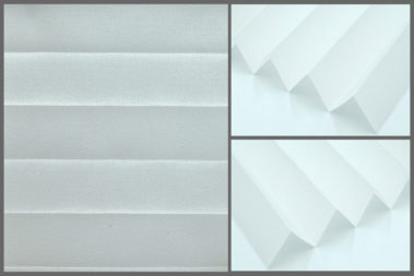 Presto P102 – uniwersalna tkanina plisowana do wnętrz, zapewniająca naturalne oświetlenie w kolorze śnieżnobiałym.	