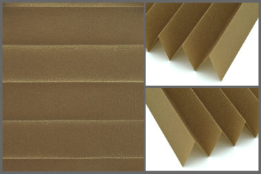 Presto P106 – uniwersalna tkanina plisowana do wnętrz, zapewniająca naturalne oświetlenie w kolorze brązowym.	