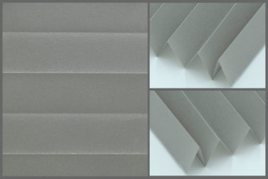 Presto P111 – uniwersalna tkanina plisowana do wnętrz, zapewniająca naturalne oświetlenie w kolorze szarym.	