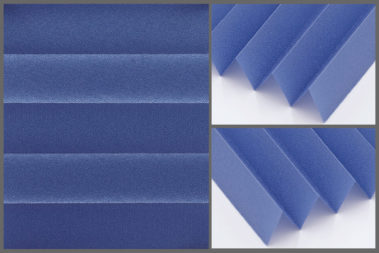 Presto P118 – uniwersalna tkanina plisowana do wnętrz, zapewniająca naturalne oświetlenie w kolorze ciemnoniebieskim.